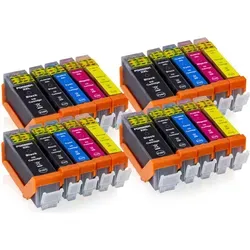 MS-Point 20er Sparset Tintenpatronen kompatibel zu Canon PGI-580BK/CLI-581 BK/C/M/Y inkl. CHIP