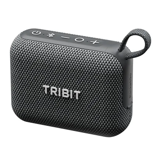 Tribit PocketGo Mini Bluetooth Lautsprecher,20 Std., IP68 Wasserdicht, Bluetooth 6.0, kraftvoller Klang, EQ, TWS-Kopplung, Schwimmfähig, tragbarer Lautsprecher ideal für Outdoor, Reisen,Dusche,Schwarz