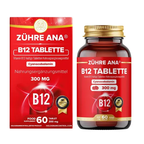 Vitamin B12 300 mg – 60 Tabletten – Nahrungsergänzung