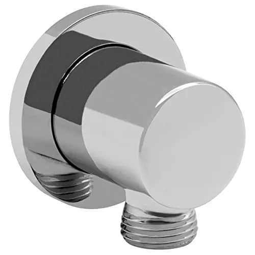 Daloual - Design Wandanschlussbogen aus Messing verchromt. Anschluss für Brauseschlauch, Dusche, Bad, 1/2 Zoll