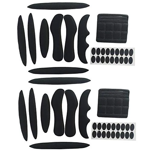 Helmpolster-Set, Fahrradhelmpolster, universale Schaumstoff-Pads für Fahrrad-, Motorradhelm, 2 Sets (Schwarz)