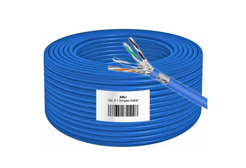 ARLI 50m Cat8 Verlegekabel - Hochgeschwindigkeits Ethernetkabel - Ethernetkabel (RJ-45/8P8C) mit 40 Gbit/s und 2000 MHz Übertragungsfrequenz, ideal für schnelle Netzwerke. Halogenfreies Kabel mit Metermarkierung für einfache Installation.