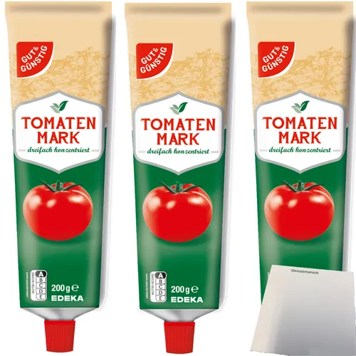 Gut&Günstig Tomatenmark dreifach konzentriert 3er Pack 3x200g Tube usy Block