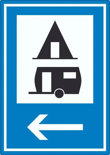 HB-Druck Aufkleber Campingplatz links Aufkleber, wetterfest, UV-beständig, kratzfest
