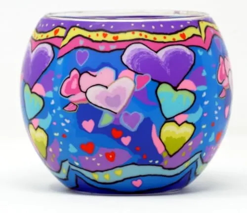 CBK-MS Teelichthalter Herzen der Liebe Teelicht Leuchtglas Kerzenhalter