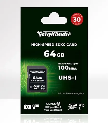 Voigtländer High-Speed SDXC 64GB UHS-I Speicherkarte