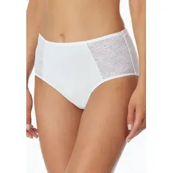 Schiesser Damen Midi Slip Air mit Spitze, Weiß - Funktionsunterwäsche; modischer hoher Bund und transparente Spitzen-Einsätze, aus nachhaltiger Microqualität mit Recyclinganteil für einen umweltbewussten Komfort.