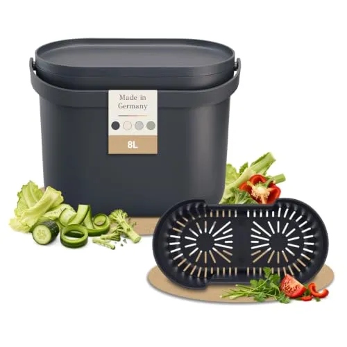 GARANTIA NOVA Biomülleimer 8 Liter graphite grey in grau von GARANTIA