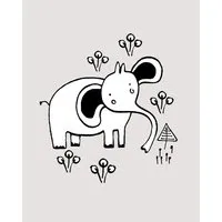 Komar Wandbild Scribble Elephant 40 x 50 cm von Komar