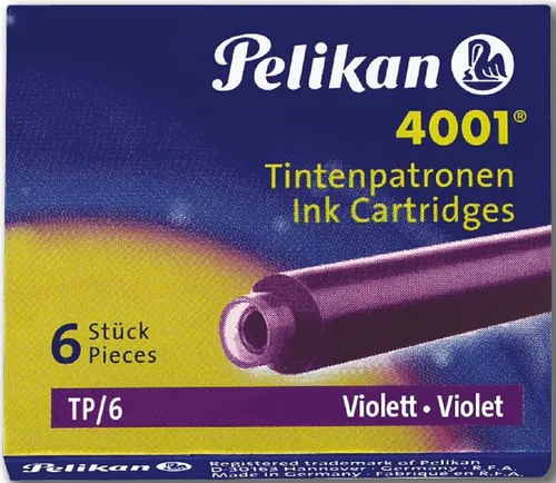 Pelikan Füllhalter Tintenpatrone 4001 violett VE=6 Stück (10 Stück)