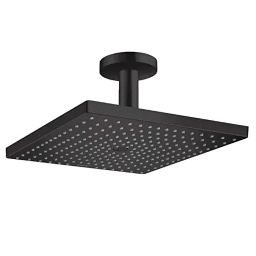 hansgrohe Raindance E 300 Air Kopfbrause - Duschbrausen & -köpfe, luxuriöses Regenschauer-Erlebnis mit hochwertigem Deckenanschluss in mattschwarz für moderne Badezimmer.
