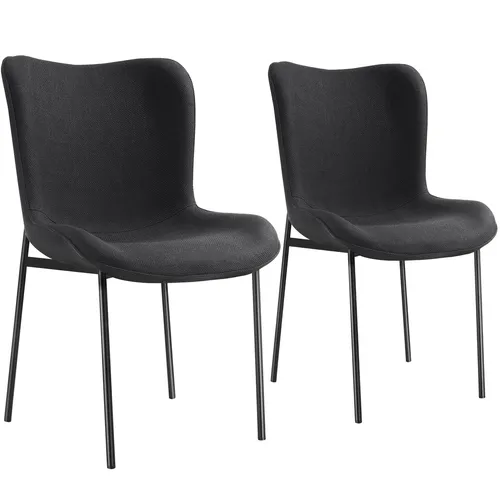 tectake® Polsterstuhl Tessa, ergonomisch mit hoher Rückenlehne - Stühle für Esszimmer, 2er Set mit robustem Webstoff und stilvollem Design für lange Lebensdauer und hohen Komfort.