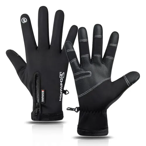 DSLIHA Winter Warme Handschuhe für Männer und Frauen,Radfahren Handschuhe Anti Rutsch Touchscreen Handschuhe Winddichte Thermal Handschuhe Kaltes Wetter (XL)