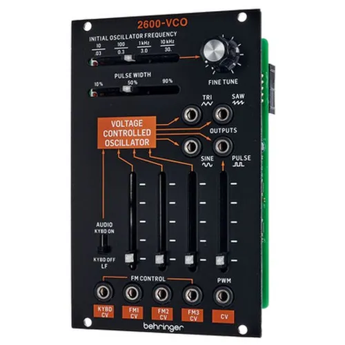 Behringer 2600 VCO - Analoger Oszillator - Synthesizer & Soundmodule mit vier Wellenformen, beleuchteten Fadern und einem Frequenzbereich von 10 Hz bis 10 kHz. Ideal für Vintage-Soundliebhaber!