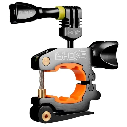 iSHOXS ProMount | Extra Starke Halterung für GoPro & Action Cams | Sichere Montage an Rohren Ø 20-40 mm | Vibrationsdämpfend, robust & langlebig | Ideal für Motorrad, Fahrrad & Outdoor-Einsätze