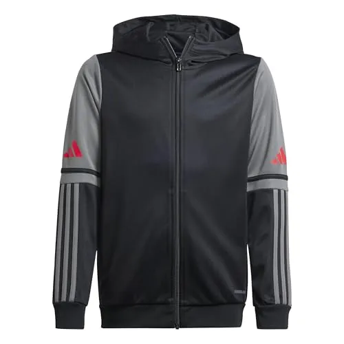 adidas Unisex Kinder SQUADRA25 Hoody - Sportlicher Hoodie für Kids - Funktionsjacke aus 100 % recyceltem Polyester, mit AEROREADY-Technologie für optimalen Feuchtigkeitstransport und praktische Kängurutaschen.