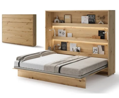 Compleo Schrankbett Horizontal Wandklappbett Lenart Bed Concept - Platzsparendes Wandklappbett für komfortablen Schlaf. Ideal für kleine Räume, mit stabiler Konstruktion und geräuschlosem Schließen. Genießen Sie mehr Wohnraum ohne Kompromisse!