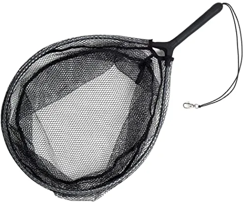 Fladen Stream Landing Net, Watkescher mit gummierten Netz, Größe 50 x 40cm, ideal fürs Forellenangeln an der Küste öder Fluss