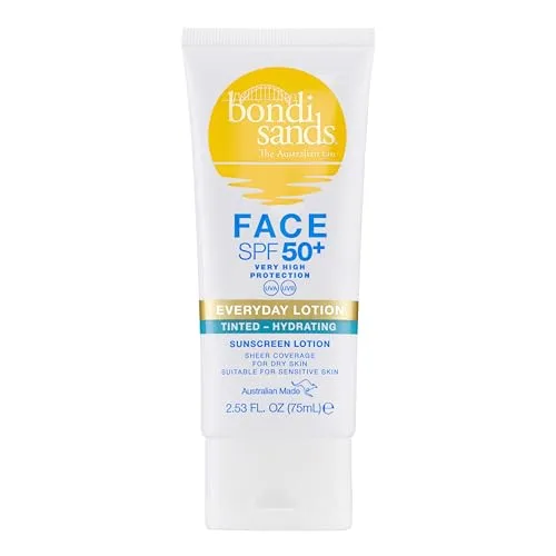 Bondi Sands Gesichtslotion SPF50+ mit Farbe 75 ml - Entdecken Sie die Bondi Sands Gesichtslotion SPF50+, die Ihre Haut schützt und gleichzeitig einen Hauch von Farbe verleiht. Ideal für den täglichen Einsatz und wasserfest. Perfekt für jeden Hauttyp!