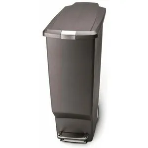 Slim Mülleimer 40 l grau mit Fußpedal - Haushaltszubehör mit schlanker Form, ideal für enge Räume. Treteimer mit Shox-Technologie für leises Öffnen und robustem Gehäuse aus hochwertigem Kunststoff.