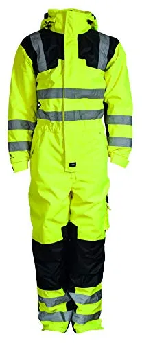 Elka 088000R042008 Visible Xtreme Thermo-Overall, fluoreszierendes Gelb/Schwarz, Größe 3XL - Arbeitsoveralls mit hoher Sichtbarkeit, ideal für sicheres Arbeiten bei schlechten Lichtverhältnissen dank reflektierender Elemente und wetterfester Ausstattung.