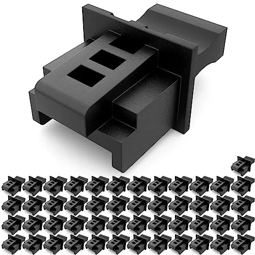hb-digital 50 Stück RJ45 Staubschutz Kappen LAN Netzwerk Buchsen Schutz Stopfen gegen Staub Schmutz Blindstopfen für Patchpanel Switch Router Netzwerkdose Abdeckung für Ethernet Anschluss – Schwarz