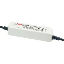 MW LPF-25-20 - LED-Trafo 25 W, 20 V DC, 1250 mA - Treiber mit festen Anschlussleitungen, effizient mit 86% und Überlastschutz, ideal für sichere LED-Beleuchtungsanwendungen.