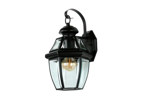 Licht-Erlebnisse Außen-Wandleuchte SANNI - Elegante Außenlampe für Garten und Hof, IP23, mit klarem Glas für großzügige Beleuchtung und mattschwarzem Design für einen edlen Look. Freie Wahl der Leuchtmittel für individuelle Helligkeit und Lichtfarbe.