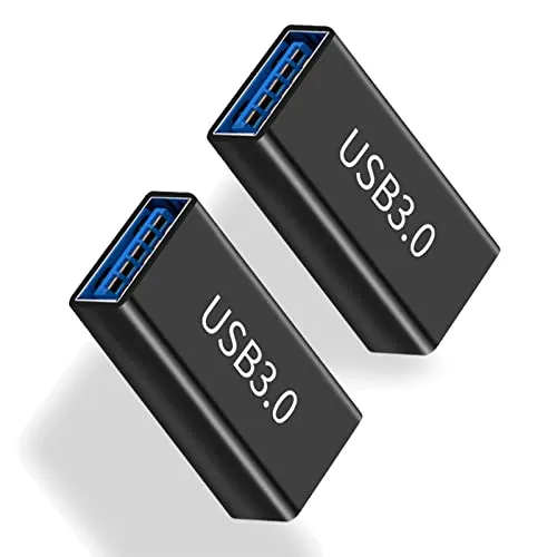 iJiZuo 2-Pack USB 3.0 Coupler USB Female to Female Adapter Gender Changer, USB 3.0 Female to Type A Female 3.0 Cable Coupler, for Connecting Two USB Male Ends Cord, Extension Connector