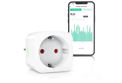 BEARWARE WLAN-Steckdose mit Strommessung, 2,4Ghz WiFi Fernsteuerung per App, Sprachsteuerung, 1-St., Zeitschaltuhr, Energiekostenmessgerät, Smart life App, Timer