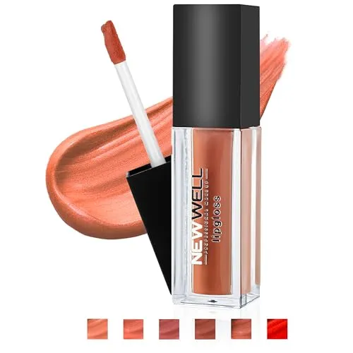 NEWWELL Matte Lipgloss Flüssiger Lippenstift, Langanhaltend, Kein Schmieren, Farbintensiv, Vegan Liquid Lippgloss, 05