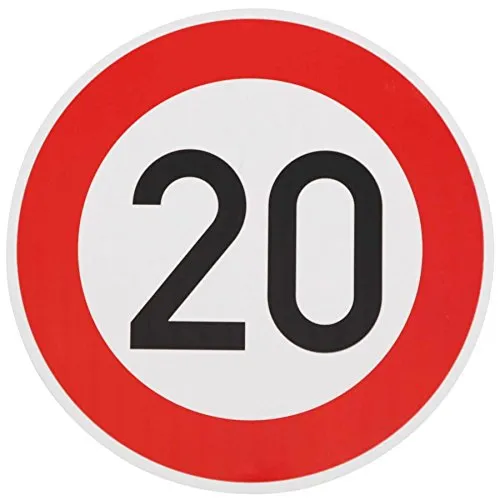 Original Verkehrszeichen 20 KM/H Schild Nr. 274-20 RAL StVO Verkehrsschild Straßenschild Straßenzeichen Metall auch Gebutrtstagschild 42 cm Folie-Typ1