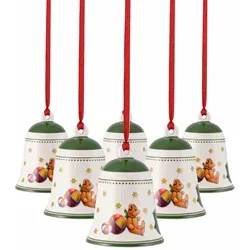 Villeroy & Boch My Christmas Tree Glocke Spielzeug 6er Set - grün - Nussknacker - 6 wunderschöne Glocken aus Premium Porzellan, handbemalt für rustikalen Charme und festliche Gemütlichkeit, perfekt als Geschenk oder für die eigene Weihnachtsdekoration.