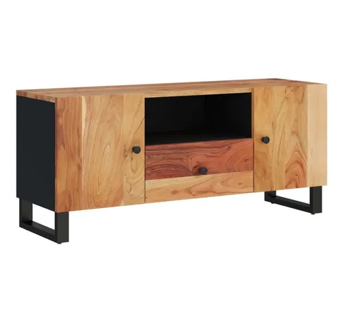 furnicato TV-Schrank aus Massivholz 105x33,5x46 cm - TV-Halterungen mit viel Stauraum: Dieser stilvolle Schrank aus massivem Holz vereint Eleganz und Funktionalität, ideal für die ordentliche Aufbewahrung von Medien und Deko.