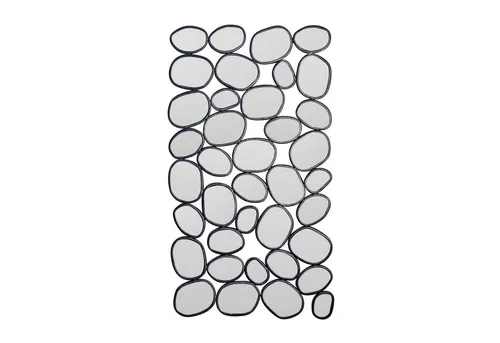 Wohnling Wandspiegel 56x99cm mit schwarzem Metallrahmen - Moderner Wandspiegel im organischen Design, flexibel montierbar. Ideal für stilvolle Akzente in jedem Raum. Hochwertige Verarbeitung aus Glas und Metall.