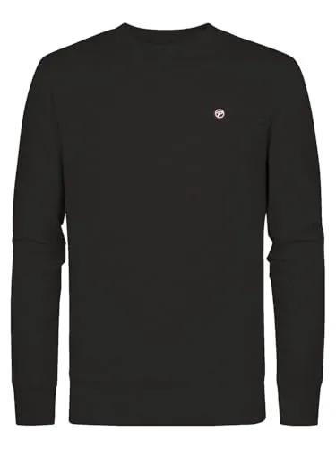 Petrol Industries Herren Sweatshirt - Regular Fit - Rundhalsausschnitt - Pullover - Herrenbekleidung - Schwarz - XXXL