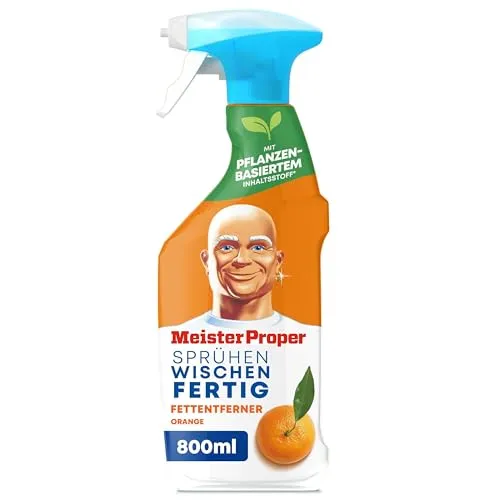 Procter and Gamble Meister Proper Küchenspray 800 ml - Allzweckreiniger für die Küche, vereint starke Reinigungskraft mit fettlösender Wirkung für streifenfreien Glanz und frischen Duft.