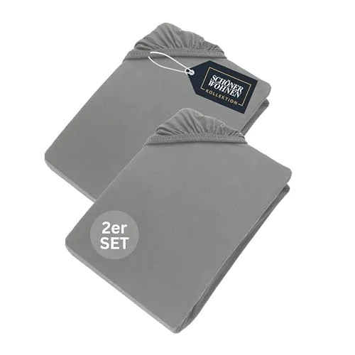 SCHÖNER WOHNEN Spannbettlaken 140x200cm 2er Pack Grau von Schöner Wohnen Kollektion