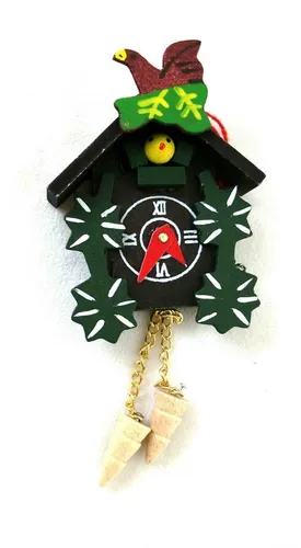 Puppenhaus Bemalte Hölzerne Kuckucks Uhr Miniatur Zubehör 1:12
