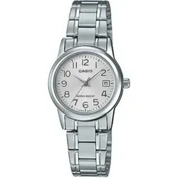 Casio LTP-V002D-7B Analog Damen Uhr - Damen Armbanduhr mit elegantem silbernem Edelstahlarmband, leicht ablesbare Datumsanzeige und wasserdicht – ideal für den täglichen Gebrauch.