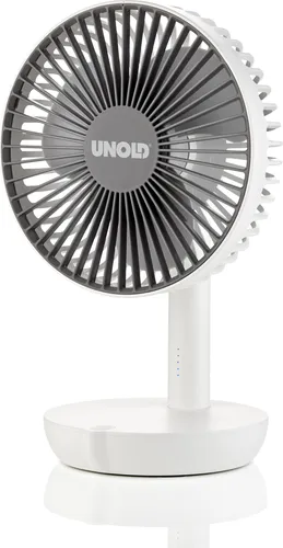 Unold 86710 Tischventilator Silverline White - Weiß,25 Watt, 2-stufige Geschwindigkeitsregelung, Oszillation zuschaltbar, Schutzklasse 2