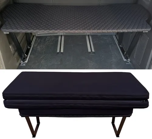 Multiflexboard Set für VW T5 T6 T6.1 Multivan - Sitzbezüge für VW T5 T6 T6.1, inkl. pulverbeschichteter Konsolen und Klappmatratze – ideal für flexible Nutzung im Kofferraum.