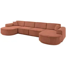 Altdecor Wohnlandschaft, Koralle, Textil, 6-Sitzer, 388x83x171 cm, Wohnzimmer, Sofas & Couches, Wohnlandschaften, Wohnlandschaften in U-Form