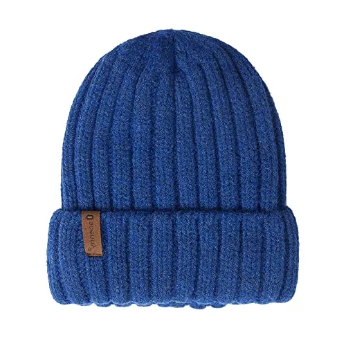 Oscenny Wintermütze Herren Damen, Doppellagig Superfein Gefütterte Fleece Mütze,Wollklobige, Lässige Strickmützen, Zopfmuster, Dicker Hut, Winddichte Mütze für Männer und Frauen