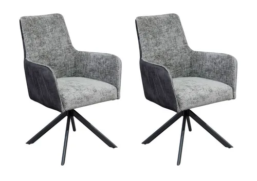 LC Home Esszimmerstuhl Chicago Webstoff/Microfaser Drehstuhl Polsterstuhl Loungesessel (Einzelstuhlset, 2 St), drehbar