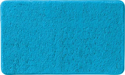 Erwin Müller Badematte, Badteppich, Badvorleger Rhodos Uni rutschhemmend türkis Größe 60x100 cm - ultraweich, extrem saugfähig, flusenarm