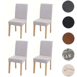 4er-Set Esszimmerstuhl Littau - Creme-beige, Modernes Design - Stühle im 4er-Set, gepolstert und mit abgerundeten Ecken. Hohe Rückenlehne und Massivholzbeine bieten Komfort und Stabilität für bis zu 135 kg. Ideal für Esszimmer, Wohnzimmer oder Küche.