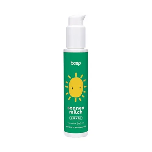 das boep mineralische Sonnenmilch LSF 50 - 100 ml - Sonnenschutzmittel mit hohem Lichtschutzfaktor 50, sanft zur Haut und ideal für empfindliche Hauttypen.