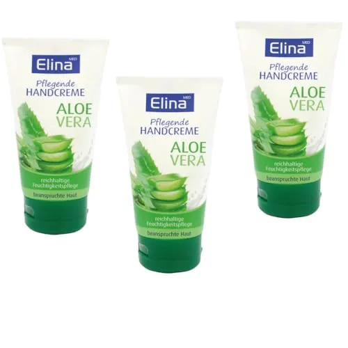 ELINAmed Pflegende Handcreme mit Aloe Vera, 3x150 ml
