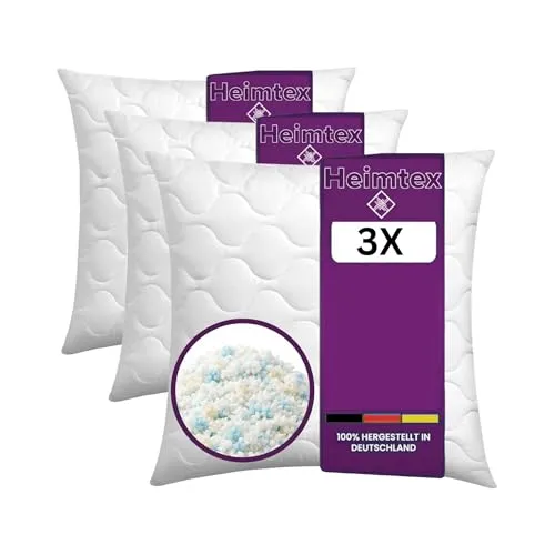 Produktbild HEIMTEX 3er-Pack Kissen 80 x 80 cm – Anpassungsfähige Schaumstoff-Mischung für erholsamen Schlaf